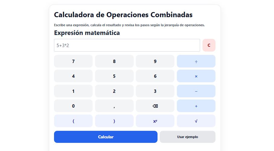 Calculadora de operaciones combinadas